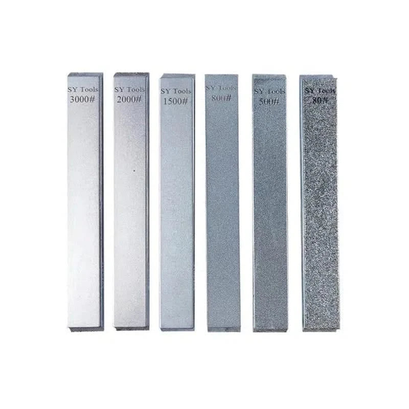 Set de Pierres à Aiguiser en Diamant - Grains 80#, 500#, 800#, 1500#, 2000#, 3000#