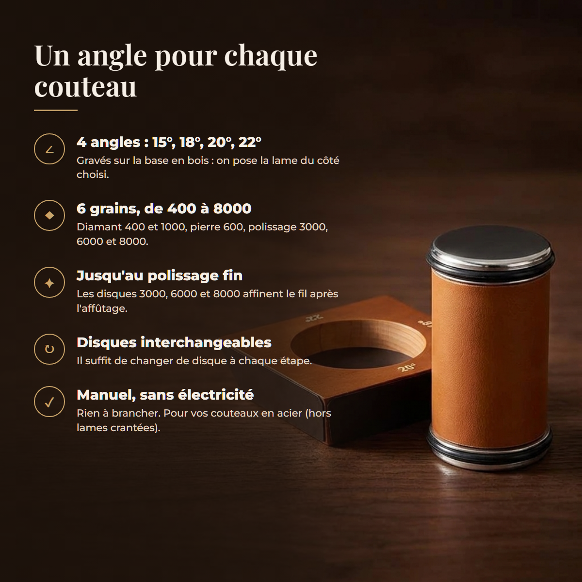 Un angle pour chaque couteau