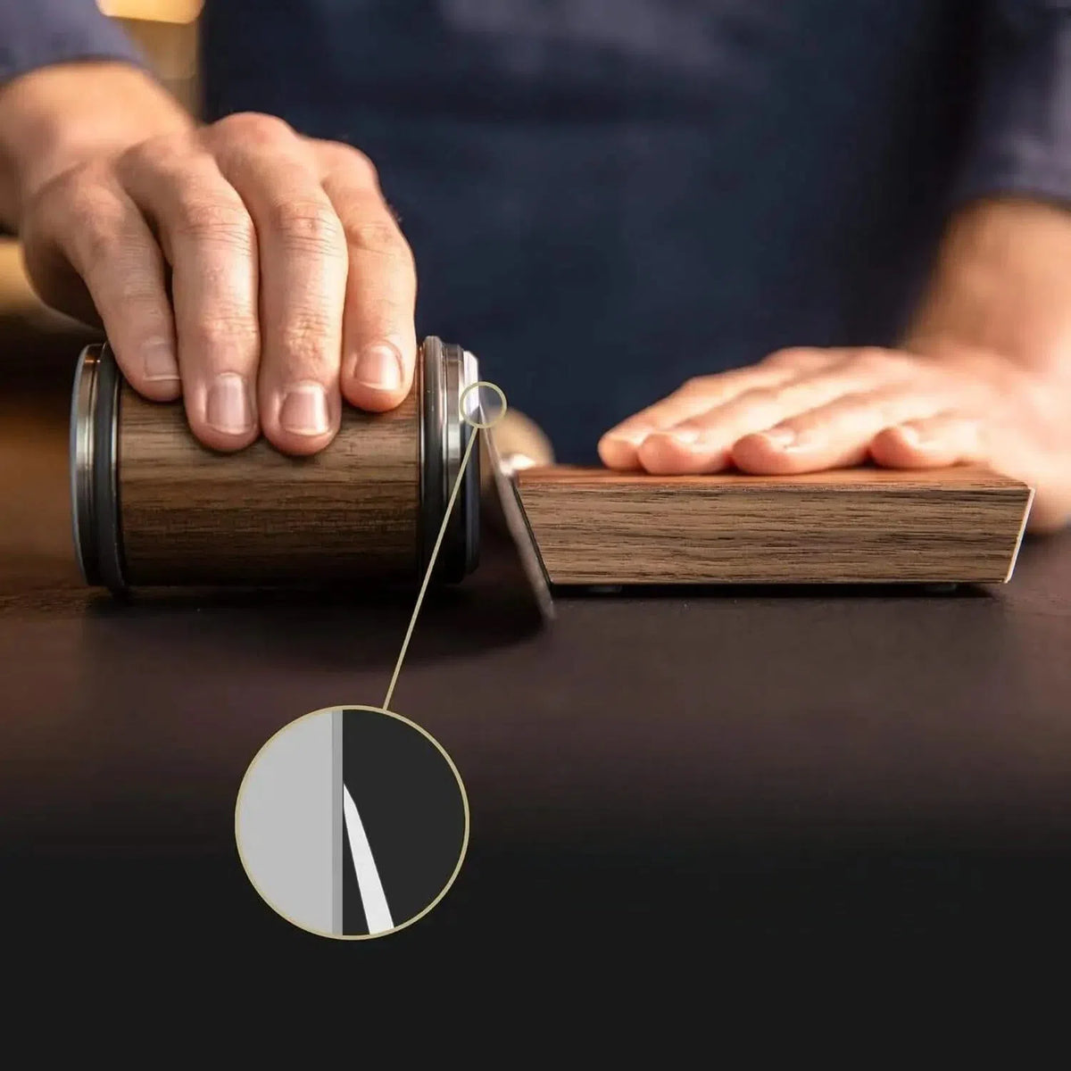 Affûteur Rouleau Couteau en Bois