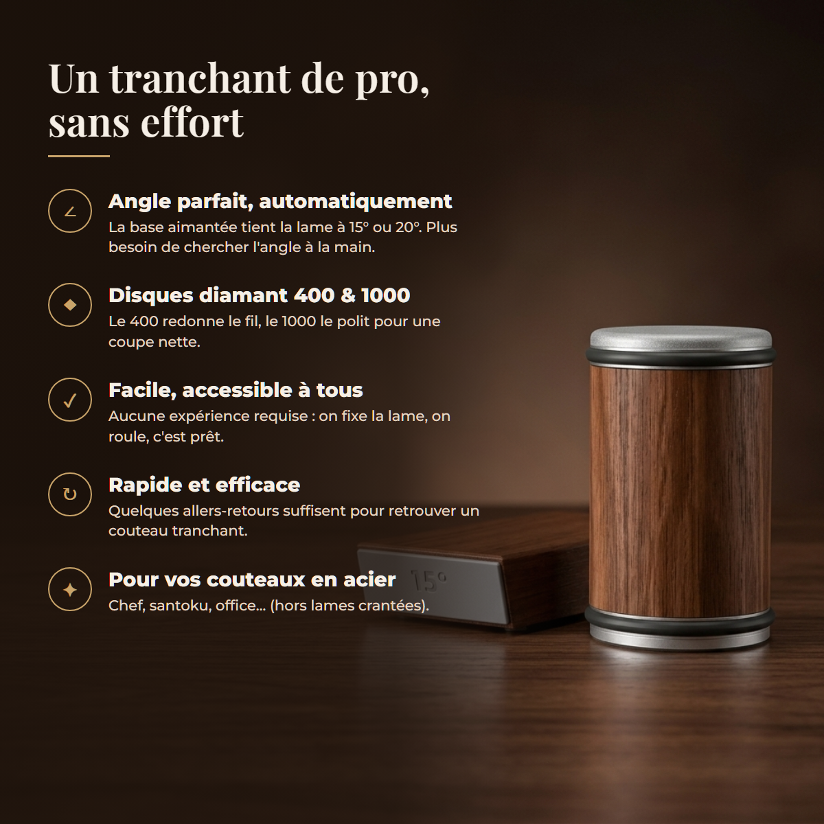 Un tranchant de pro, sans effort