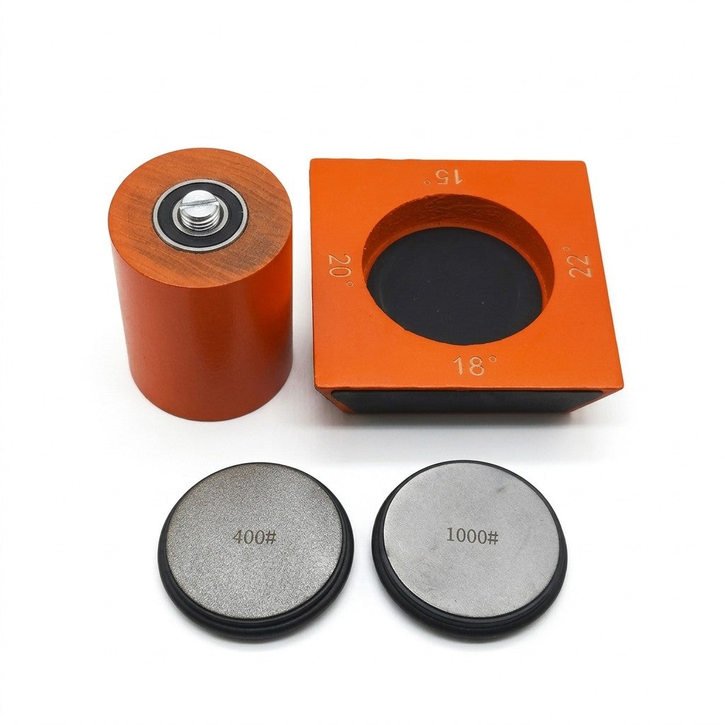 Aiguiseur à rouleau 4 angles orange avec 2 disques diamant 400# et 1000#